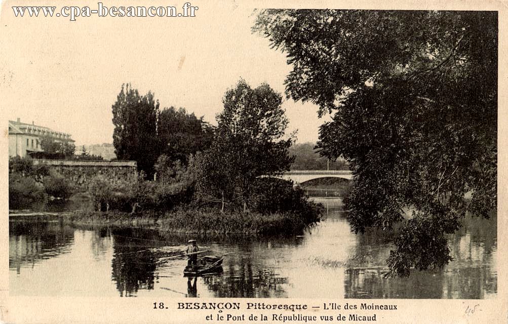 18. BESANÇON Pittoresque - L'Ile des Moineaux et le Pont de la République vus de Micaud